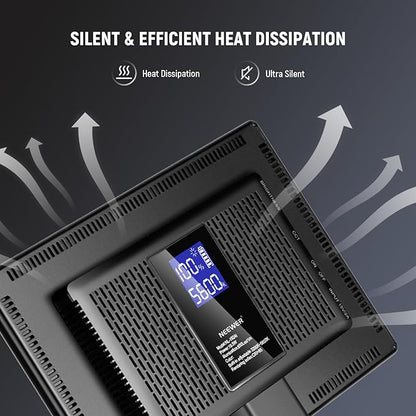 NEEWER 192 LED Video Light Panel, 20W Ultra Thin Bi Color Dimmable DSLR Camera Soft Light, 8000mAh Built in Lithium Battery, 3200-5600K CRI97+, Key Lighting for Studio Photography Recording Streaming