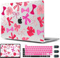 CISSOOK Compatible with MacBook Pro 13 inch 2025-2016 Release M2 M1 Chip A2338 A2251 A2289 A2159 A1989 A1706 Model, Plastic Hard Shell Case with Keyboard Cover&Screen Protector, Pink Bows