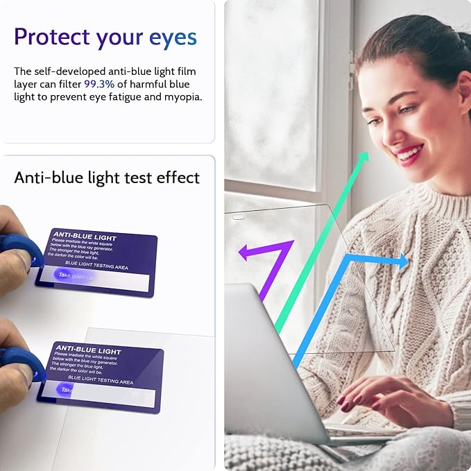 Peslv 3-Pack Anti Blue Light Screen Protector for MacBook Pro 13 Inch(2016-2022,M1,M2)&MacBook Air 13In(2018-2021,M1), 13.3" Mac Laptop Glare Filter Uv Blocker Shield Cover Eye Protection Film