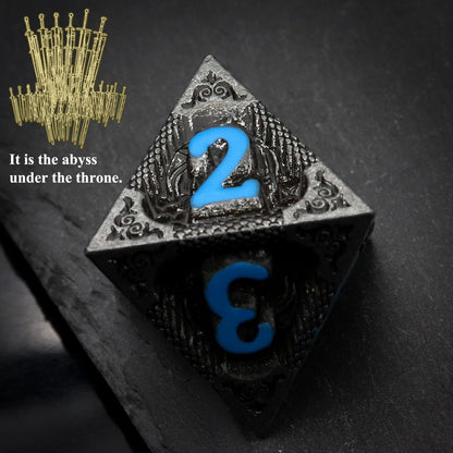 Haxtec Metal DND Dice Set, 7 Pcs Dragon Pattern Polyhedral Dice for RPG