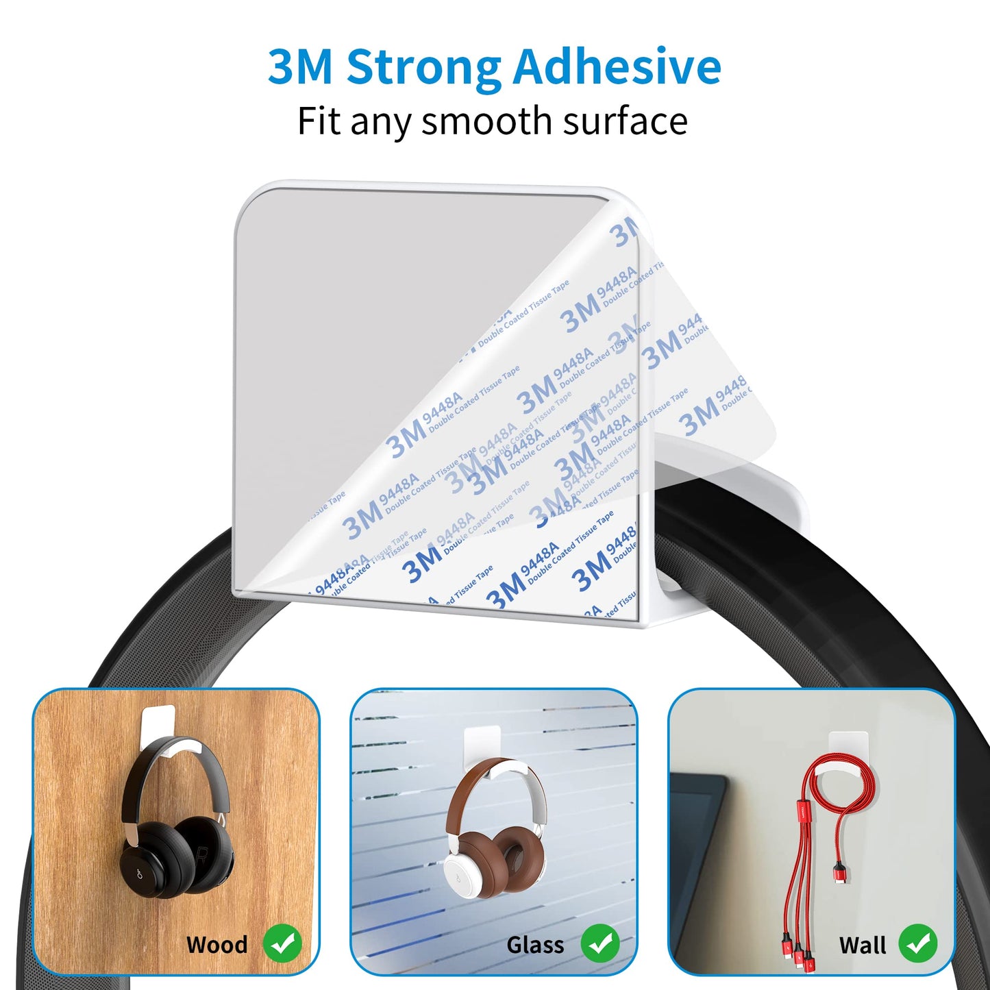 SOKUSIN Headphone Stand Headset Holder, White