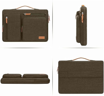 MOSISO 360 Protective Laptop Case 13.3 inch, 13-13.3 inch Laptop Sleeve Compatible with MacBook Air/Pro 13 / Pro 14,HP Dell Acer ASUS,Side Open Carrying Case with 4 Zipper Pockets&Handle, Carob Brown