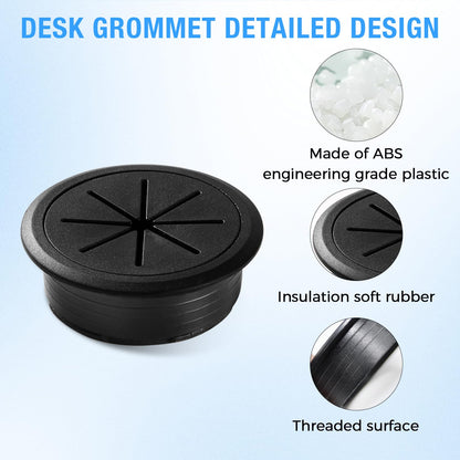 BOPOREAE 4 Pcs Desk Grommet 2-1/16" (53mm), Desk Hole Cover for Cables