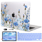 LCMOCICO for MacBook Pro 13 Inch Case 2022 M2 2020 2021 A2338 M1 A2251 A2289 with Touch Bar & Touch ID, Plastic Hard Case Keyboard Cover Screen Protector Webcam Cover Brush, Tropical Blue Flowers