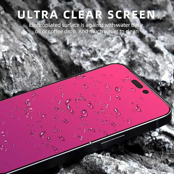 EGKimBa for iPhone 16 Pro Privacy Screen Protector, Gradient Color, Bubble Free, Easy Installation, Auto Dust-Elimination, Anti Blue Light