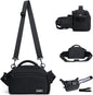 Cwatcun Waist Camera Case DSLR SLR Bag Sling Shoulder Camera Bag Water Resistant Pack for Camera Carrying Case for photographer Hiking Shooting Traveling Men Women