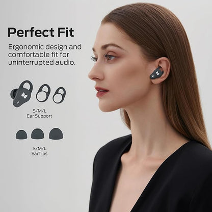 Monster N-Lite 210 Wireless Earbuds, Bluetooth 5.4 in-Ear Stereo Headphones, Built-in Mic for Crystal Clear Call, 32H Playtime, Type-C Charging, Waterproof in-Ear Ear Buds Earphones for Sports, Grey