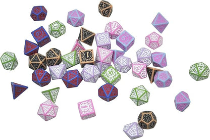 SmartDealsPro Retro Polyhedral Dice Sets with Pouches for D&D DND RPG MTG Dungeon and Dragons Table Board Roll Playing Games D4 D6 D8 D10 D% D12 D20