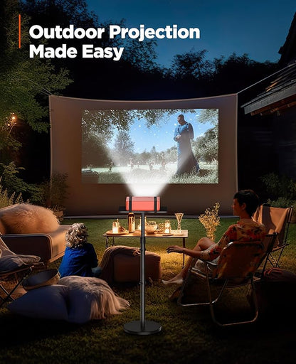 AMADA HOMEFURNISHING Height Adjustable Projector Stand 32"-47", Projector Floor Stand with 3 Mounting Options, 360° Rotatable Ball Head for Home & Office & Outdoor, AMPS04