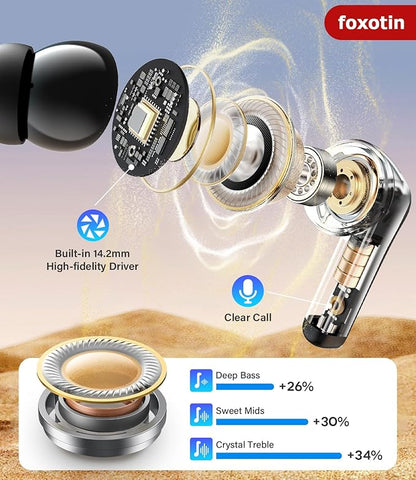 Ear Buds Wireless Earbuds - Bluetooth 5.3 Headphones (48H Playback) Built in Mic with LED Display Charging Case, IP7 Waterproof Earphone for iPhone Andriod Phones Laptop Sports Workout