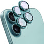SHANG PIN JIA 2 Pack Camera Lens Protector for iPhone 16/16 Plus,[Not Easy to Breakn ] AR Tempered Glass Strong Adsorption Metal Camera Cover Screen-Cyan