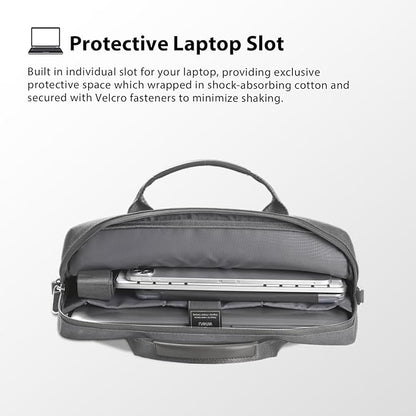 WIWU 14 Inch Laptop Bag for Men Women, Water-Resistant Laptop Case with Shoulder Strap Messenger Work Bag for Business Travel Compatible with MacBook Air Pro/Dell XPS/HP Envy/Microsoft Surface(Grey)