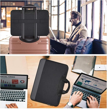 14 15 Inch Waterproof Laptop Sleeve Men Women TSA Briefcase for MacBook Pro 14 M4/M3/M2/M1, Macbook Air 15 M4/M3, Dell Inspiron 14/XPS 15, Lenovo Acer HP ASUS Chromebook 14 Carring Case, Black
