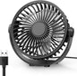 USB Desk Fan, 5 Inch Mini Portable, 3 Speeds Strong Airflow Personal Desktop, Detachable Cooling Fan 360° Rotation Quiet Small Fan for Desk Home Office Travel Car, Black, 5ft Cable