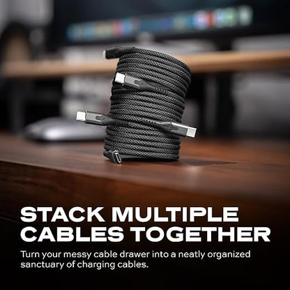 Statik MagStack Pro USB C to USB C Cable, Clutter-Free Magnetic Type C Charger Fast Charging Cord, Magnetic Charging Cable, Compatible with iPhone 16 Pro Max, 15, Galaxy S21, 100W 6FT/2M, 3-Pack
