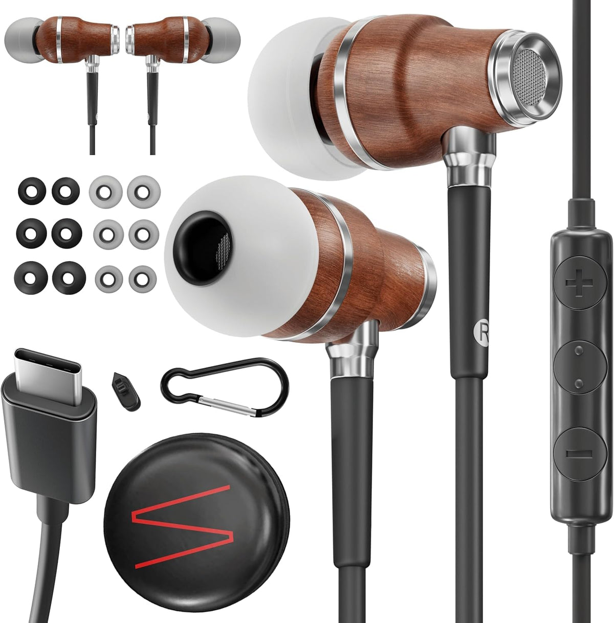 Symphonized Premium Wooden Wired Earbuds with Microphone (Lightning)
