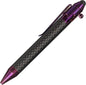 Cool Hand 4.9'' Carbon Fiber Bolt Action Pen with Retractable Stylus Tip for Any Touch Screen, Ballpoint Ink Refillable, Compact Size, Skelton Out Deep Pocket Clip (Carbon Fiber Purple)
