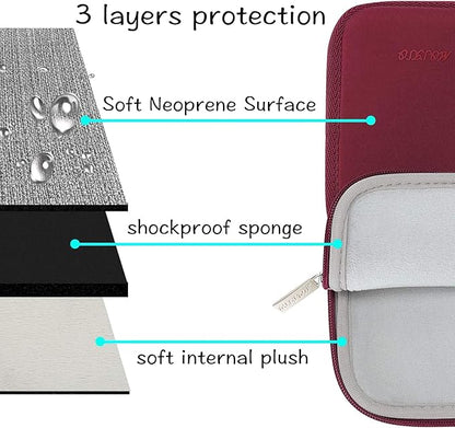 MOSISO Laptop Case 13.3 inch, 13-13.3 inch Laptop Sleeve Bag Compatible with MacBook Air/Pro 13 / Pro 14, HP Dell ASUS Lenovo Notebook, Neoprene Computer Sleeve Bag with Small Case, Red