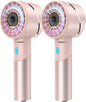 2PCS Handheld Fan, Mini Small Portable Turbo Fan, Rechargeable with 4 High Speeds Personal Fans, Max 16H Runtime, For Travel, Office, Outdoor - Pink
