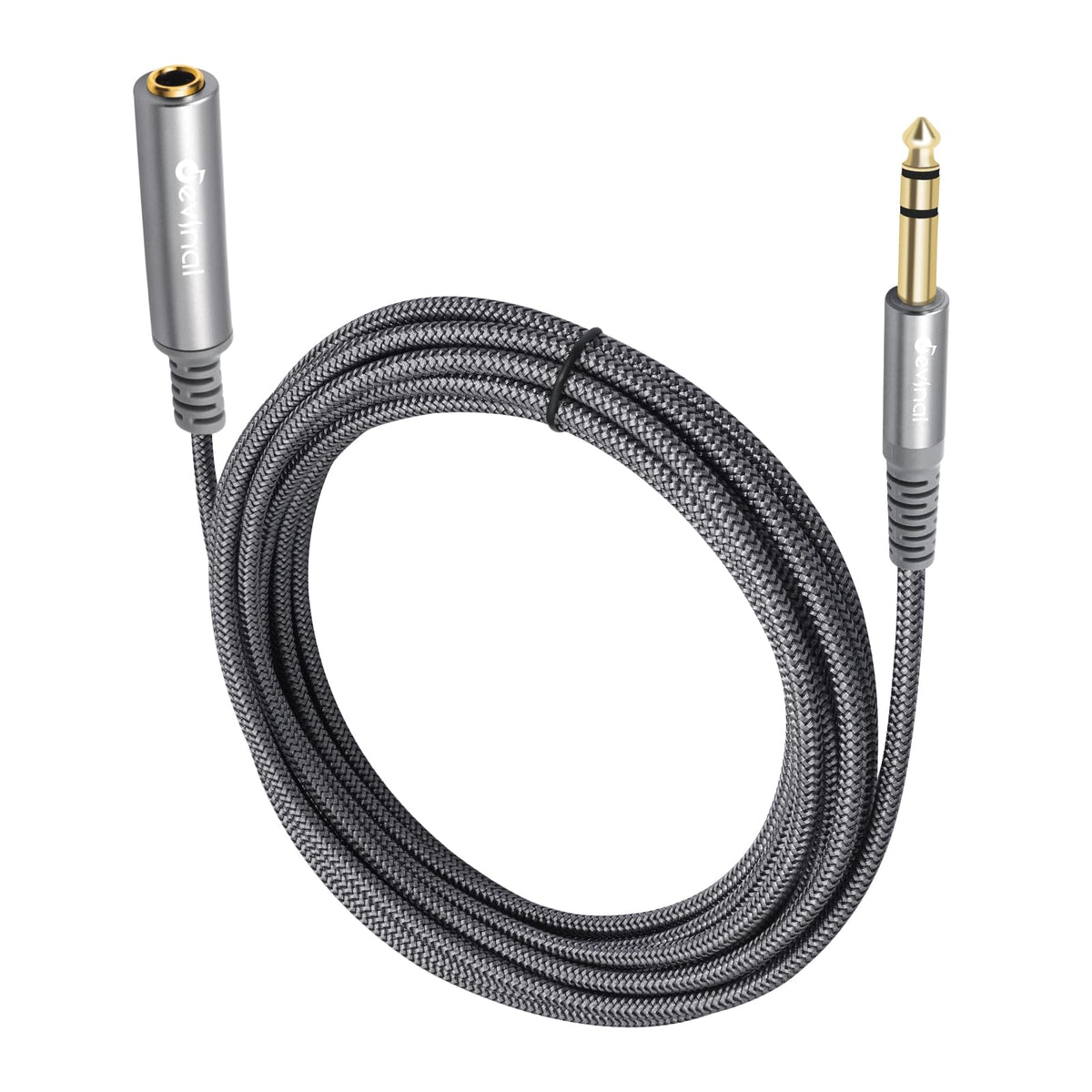 Devinal 6.35mm 1/4" inch TRS Plug Male to 1/4 Female Headphone Guitar Extension Cable Cord, Gold Plated Audio Cable Stereo Extender, 20 feet (6 M)