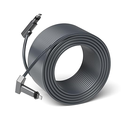 Azduou 150FT Replacement Cable for SpaceX Starlink Rectangular Satellite V2, Standard Actuated Gen 2 Replacement Cable for Starlink, Starlink Gen 2 Extension Cable with Waterproof End Caps（150Feet）
