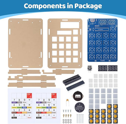 MiOYOOW 6-Digit DIY Calculator Kit, USB/Battery Powered Calculator Soldering Practice Kit with Resistance Value Measurement, Practical Electronics Projects for School Learning and Home Office Use