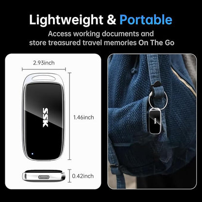 SSK 2TB SSD External Hard Drive, Portable SSD Drive up to 2000 MB/s, USB 3.2 Gen2X2 External Solid State Drives for iPhone 15/16 PRO、Mac、Phone OTG、Laptops with LED Indicator