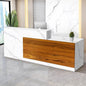 Reception Desk with Counter Modern Checkout Counter with Lockable Drawer Keyboard Tray Receptionist Desk for Office Salon Reception Table M Right 59inch/150cm