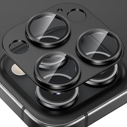 Tensea for iPhone 16 Pro/iPhone 16 Pro Max/iPhone 14 Pro/iPhone 14 Pro Max Camera Lens Protector, Metal Aluminum Alloy Tempered Glass Cover Camera Screen Protector Accessories, Case Friendly