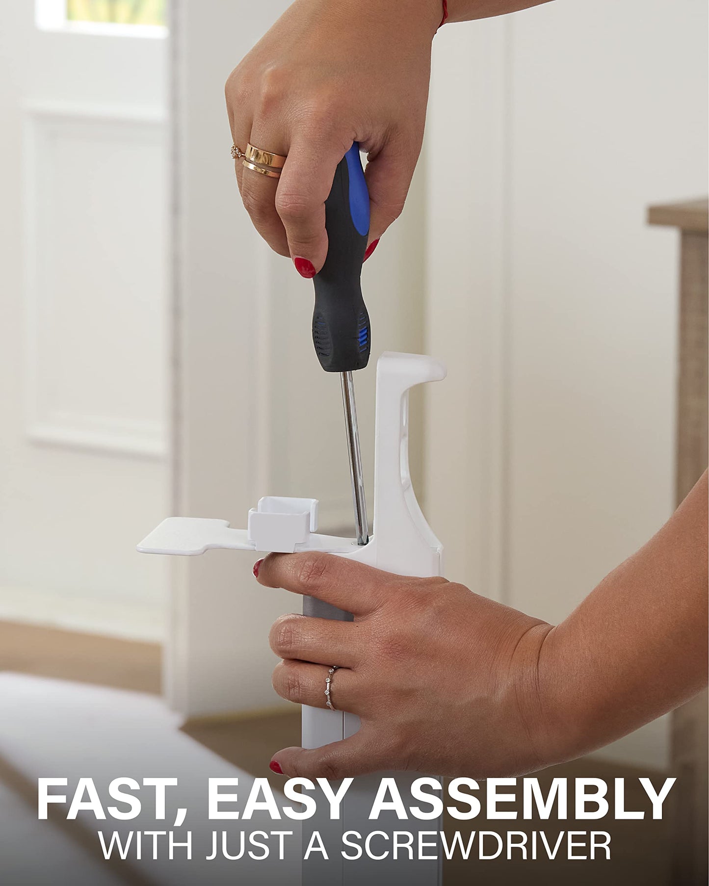 SANUS Adjustable Height Wireless Speaker Stands Designed for Sonos One, One SL, and Play:1 - Tool-Free Adjustment up to 16" and Built-in Cable Management (White)