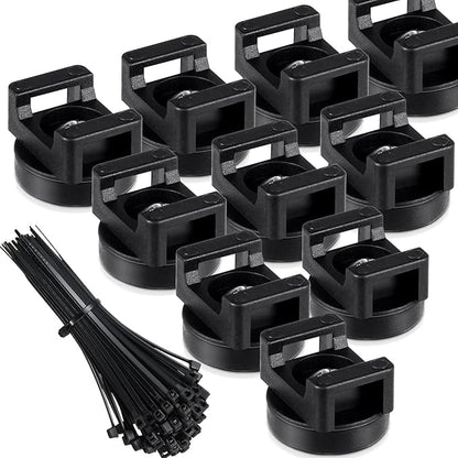 Yookeer 60 Pieces Magnetic Zip Tie Mount Multipurpose Cable Holder Magnets Magnetic Wire Management Bases with Heavy Duty Zip, Mount Nylon Cable Ties in Total (22 mm)