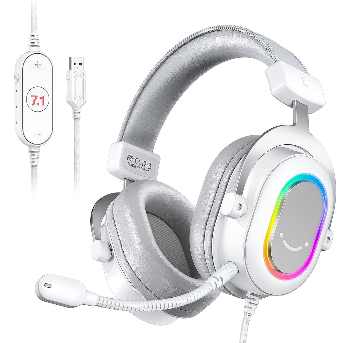 FIFINE H6W USB Gaming Headset,Wired Headphones with Mic for PC/Laptop/PS5