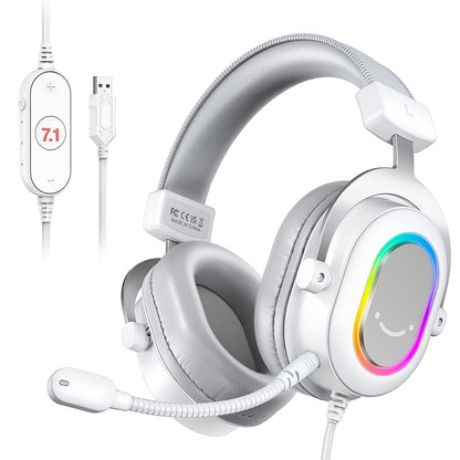 FIFINE H6W USB Gaming Headset,Wired Headphones with Mic for PC/Laptop/PS5