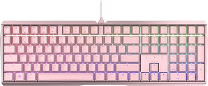 Cherry MX 3.0 S Wired Mechanical Gaming Keyboard. Aluminum Housing Built for Gamers w/MX Black Switches. RGB Backlit Color Display Over 16m Colors. Pink