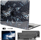 for MacBook Air 13 inch Case 2021 2020 2019 2018 Release M1 A2337 A2179 A1932, Glitter Black Pritned Pattern Hard Case Cover for Mac Air 13 M1 Retina Display with Touch ID, Butterfly Sky