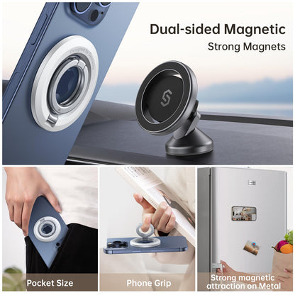 SYNCWIRE for MagSafe Ring Holder, Magnetic Phone Ring Holder Magnet Cell Phone Grip Finger Ring Kickstand Compatible with iPhone 17 16 15 14 13 12 Pro Max fits MagSafe Accessories