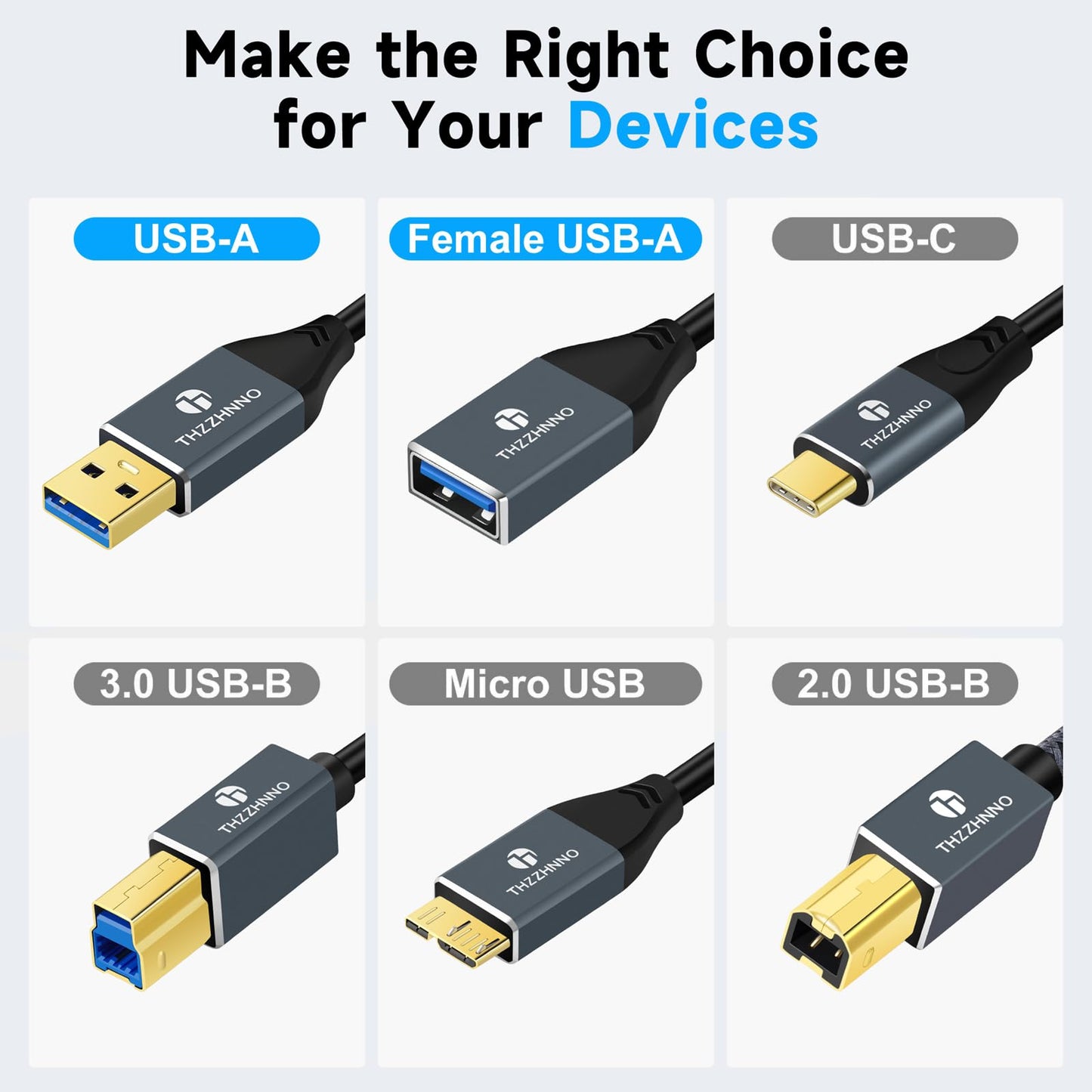 Thzzhnno Coiled USB Extension Cable, 5Gbps Retractable USB A Male to Female Data Transfer Cord for Keyboard, Mouse, PlayStation, Xbox, Flash Drive, Printer, Camera(Extend up from 0.75FT to 3.3FT)