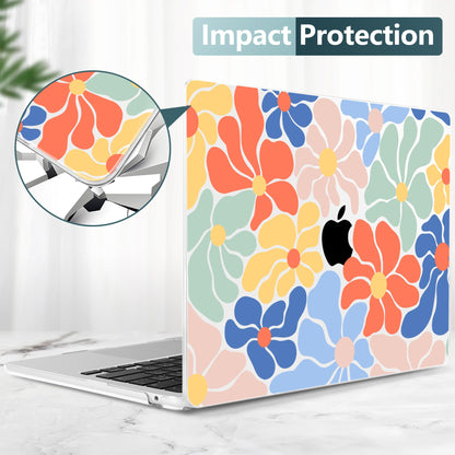 TWOLSKOO for MacBook Air 15 inch Case 2026 2025 2024 2023 Release M5 A3448 M4 A3241 M3 A3114 M2 A2941, Plastic Hard Shell & Screen Protector & Keyboard Cover & Type C Adapter, Chamomile Blue