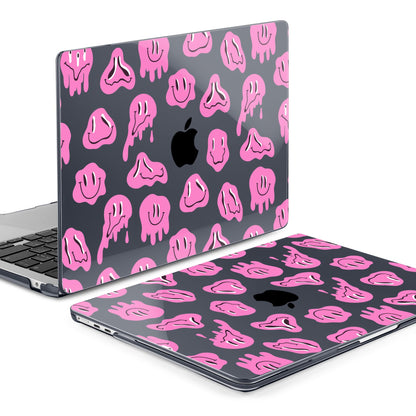 MEEgoodo Case for M5/M4/M3/M2 MacBook Air 13.6 inch 2026 2025 2024 2022, Fit Model A3449/A3240/A3113/A2681, Case Compatible with MacBook Air 13 inch, Pink Groovy Emoji