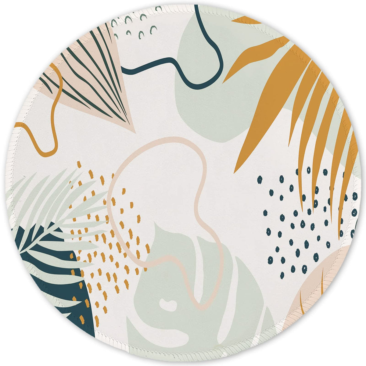 ITNRSIIET Round Mouse Pad with Stitched Edge Premium-Textured Waterproof Non-Slip Rubber Base Desktop Protection Mat Diameter 8.7 inches, Rose Gold Marbling