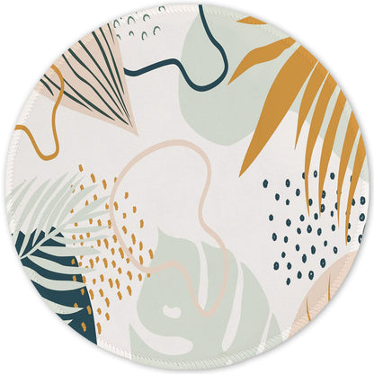 ITNRSIIET Round Mouse Pad with Stitched Edge Premium-Textured Waterproof Non-Slip Rubber Base Desktop Protection Mat Diameter 8.7 inches, Rose Gold Marbling