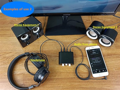 New D3 3(1)-in-1(3)-Out 3.5mm Stereo Audio Switch Source Input Signal switcher selector Splitter Box Mini