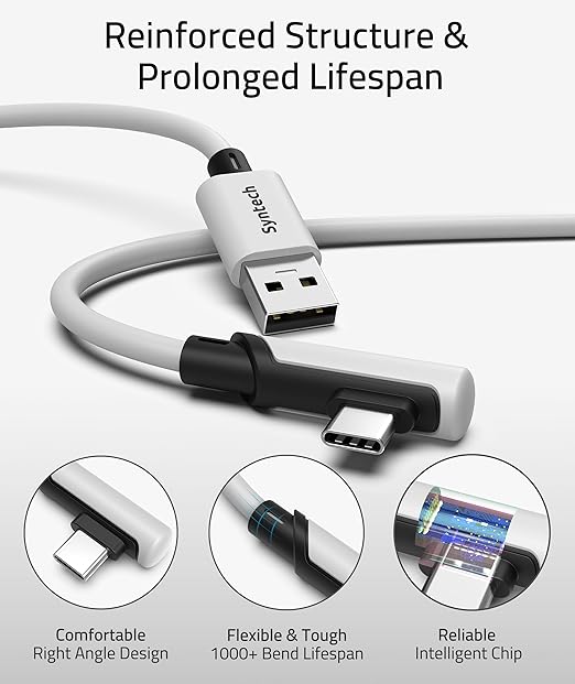Syntech Link Cable 20 FT Compatible with Oculus/Meta Quest 3/Meta Quest2/Pro/Pico 4/Ultra Accessories and PC/SteamVR, High Speed PC Data Transfer, USB 3.0 to USB C Cable for VR Headset