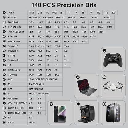 STREBITO Precision Screwdriver Set 153 in 1 Small Screwdriver Set with Case, Magnetic Screwdriver Electronic Toolkit - PC, Laptop, Cell Phone, Macbook, Game Controller, RC & Computer Repair Tool Kit