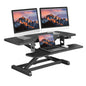 SANODESK 32" Electric Standing Desk Converter,Height Adjustable Riser for Office Home, Monitor and Laptop Workstation with Large Keyboard Tray, Black Color