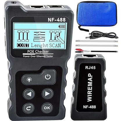 NOYAFA NF-488 RJ45 Network Cable Tester POE Ethernet Power Detector Tool