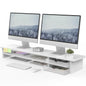 Fenge Monitor Stand, Desk Computer Riser with Frosted Storage Drawer, Oak