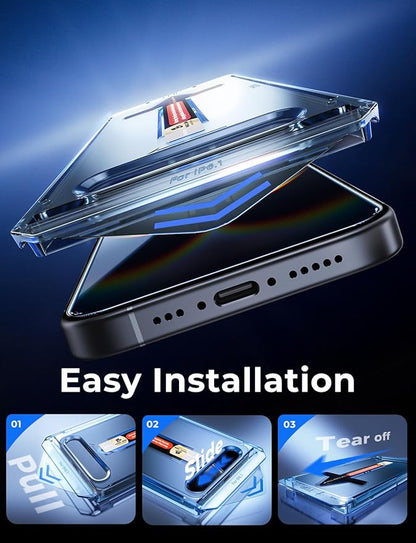 MAGIC JOHN 2 Pack for iPhone 16e Screen Protector 6.1 inch, Tempered Glass Film, Auto Dust-Elimination, Bubble Free, Easy Installation