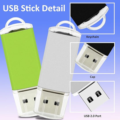8GB FAT32 USB Flash Drive 20 Pack Nicepicten Bulk USB 2.0 Thumb Drives 20Pack Metal Jump Zip Drive Memory Stick Pendrive Memoria USB 8 GB with 20PCS Lanyard Label - Mixcolor 20 X 8GB Flash Drives
