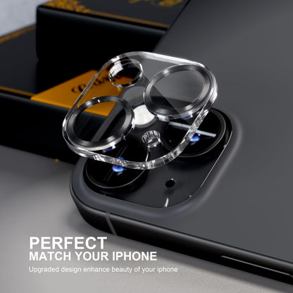 beuxece for 6 Pack iPhone 15 / iPhone 15 Plus Camera Lens Protector [Drop Protection] [Case Friendly] [Easy Installation] 9H Tempered Glass Camera Screen Protector Cover Accessories, CD Black